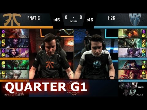 Fnatic vs H2K Gaming | Game 1 Quarter Finals S7 EU LCS Spring 2017 PlayOffs | FNC vs H2K G1 QF 1080p