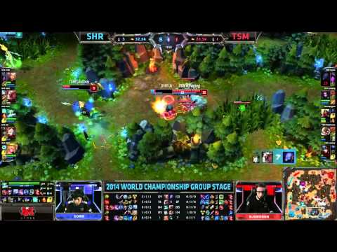 Insec & Uzi making the plays Star Horn Royal Club vs Team Solomid S4 Worlds 2014 Groupstage