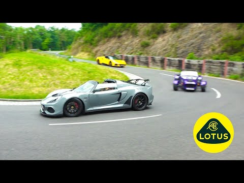 Lotus sportscars accelerating on WINDING ROADS! Exige GT3, Evora GT410, Elise 250 CUP, Exige 420,...