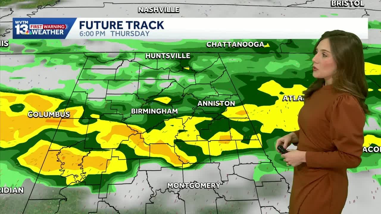 Heavy rain, storms return to Alabama Thursday then nice weekend weather heading into March.