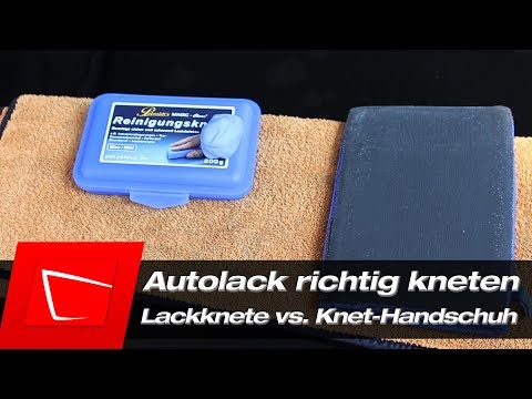 Kneading car paint correctly - paint clay and kneading glove in comparison