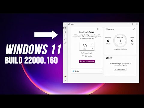 Windows 11 build 22000 160 || Focus Sessions in Clock, Windows Update tweaks, more