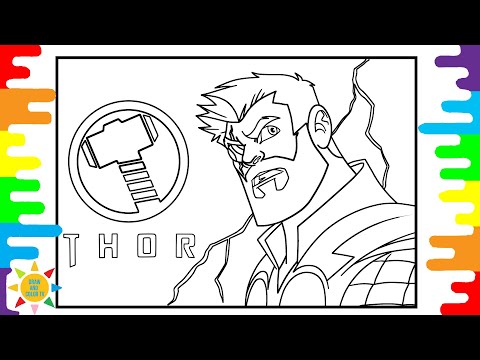 Formidable Thor Coloring Page | Superhero Coloring Page | Unknown Brain - Candy