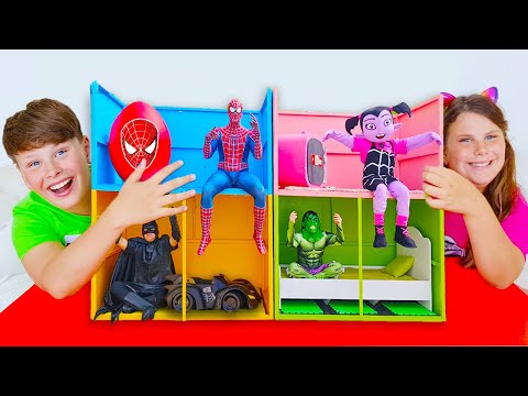 Superheroes Playhouses and more funny adventures with Adriana and Ali