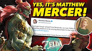 Ganondorf CONFIRMED to be Matthew Mercer in Zelda Tears of the Kingdom!