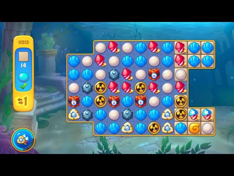 @Fishdom Level 11512 - 11513. Lots of Power Ups.