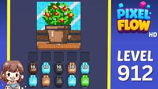 Pixel Flow Level 912 Solution Walkthrough