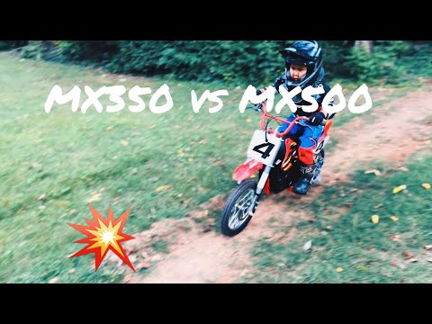 Razor MX350 vs MX500 from a kid’s perspective.  Fun all around!