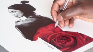 Yasmin Rose Pen Drawing - Fan Art - DeMoose Art