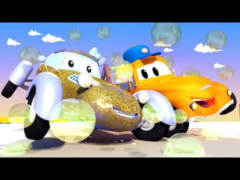 Tomova Autopraonica u Auto Gradu 💧 Trkaći Auto Katie - Crtani sa kamionima za djecu