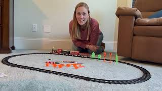 Review of the JUQU Electric Christmas Train Set for Kids Ages 4-8 – Classic Locomotive Model Train