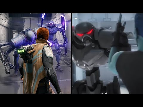 Cal vs Thrawn - Taking on two DT Sentry Droids