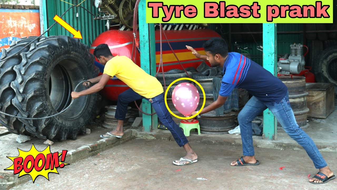 Tyre Blast Prank With Popping Balloons||Crazy REACTION With Popping Balloon||Part 2