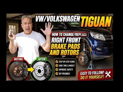 VW/Volkswagen Tiguan How to Change Replace Right Front Brake Pads and Rotors