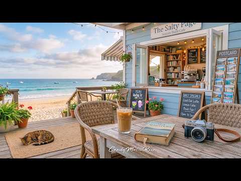 A Sunny Day at the Seaside Book Cafe 🌴 Chill Bossa Nova & Ocean Ambience