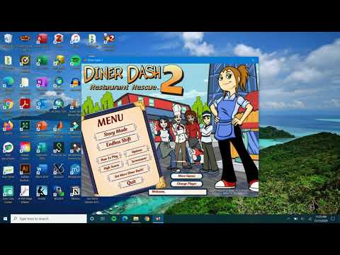 Part of a video titled How to Run Diner Dash 2 on Windows 10 - YouTube