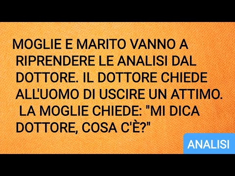 Barzelletta bellissima di moglie e marito dal dottore per le analisi