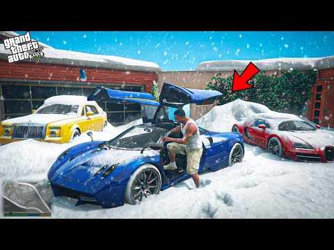Franklin Stealing SUPERCARS In Heavy SNOW Storm In GTA 5 ! (GTA 5 Mods)