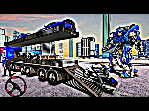 Robot Car | Police Robot Car Transporter | US police car transport Games | Transport | LR Gameplay