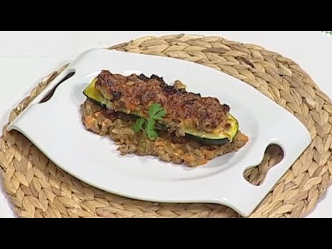 Calabacines rellenos de carne