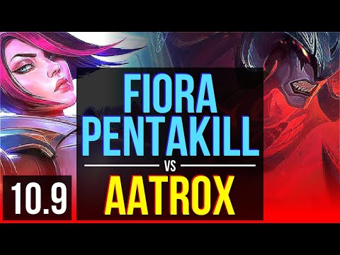 FIORA vs AATROX (TOP) | Pentakill, Triple Kill, 69% winrate, Legendary | KR Grandmaster | v10.9