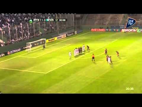 The goals: Atlético 0 Lanús 2
