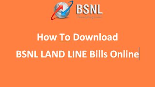BSNL Land Line Bills  download Online 2015