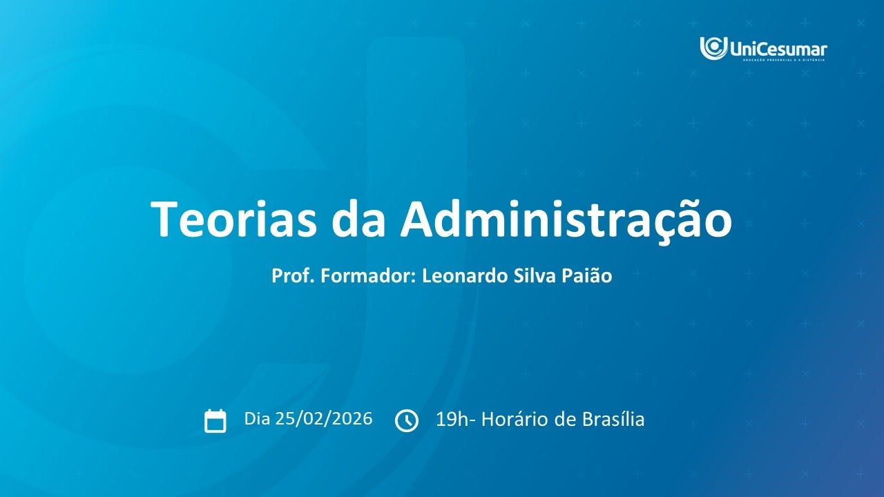 Aula ao vivo 1 I Teorias da Administração