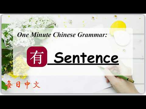 One minute Chinese Grammar: 有 sentence