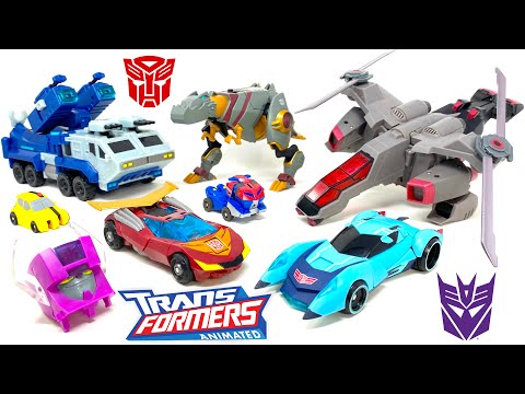 HUGE Transformers Animated HAUL! Awesome HASBRO 2007-2009 TFA Figures AUTOBOTS DECEPTICON & DINOBOTS