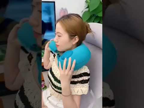 Button automatic neck air pillow