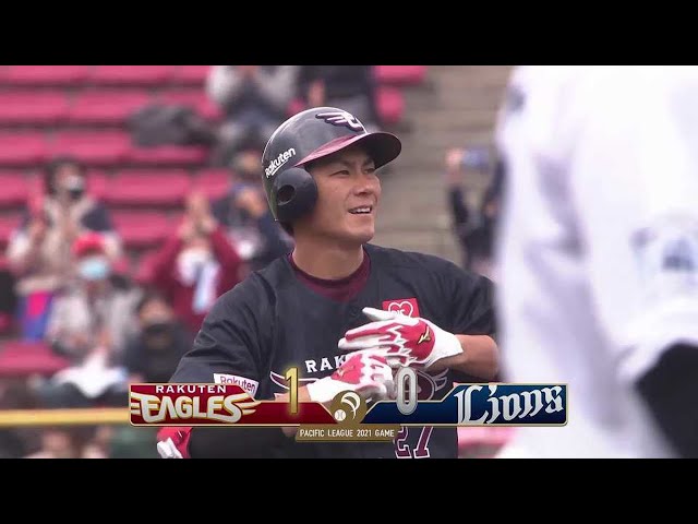 【2回裏】イーグルス・岡島がライトへ先制のタイムリーヒットを放つ!! 2021/4/25 E-L