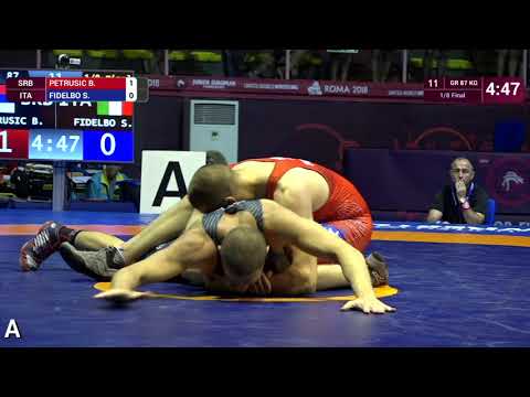 1/8 GR - 87 kg: B. PETRUSIC (SRB) v. S. FIDELBO (ITA)