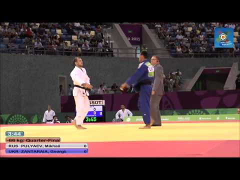 Mikhail Pulyaev vs Giorgi Zantaraia European judo teams championships - Baku 2015