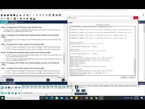 15.6.1- Packet Tracer - Configure IPv4 and IPv6 Static and Default Routes