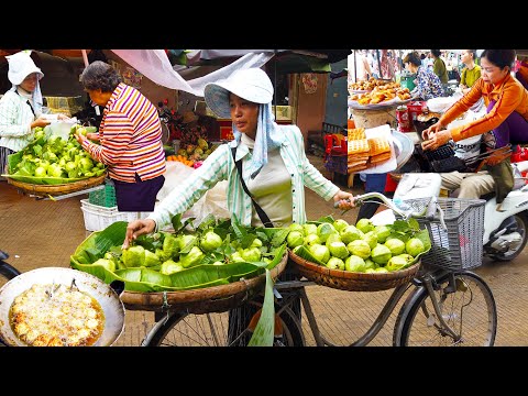 Delicious Street Food In Phnom Penh Market ,Life In Cambodian Market