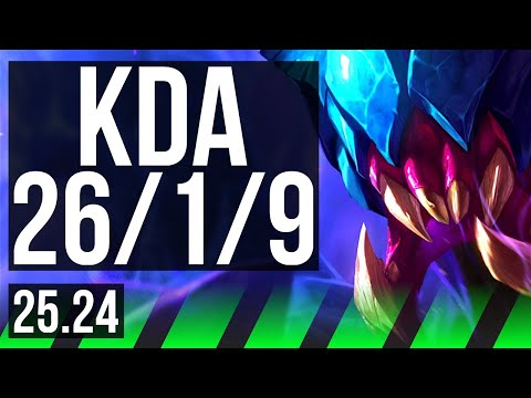 REK'SAI vs GRAVES (JGL) | Good KDA: 26/1/9 | NA Master | 25.24