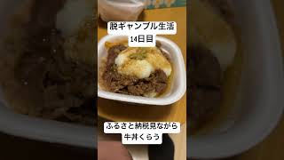 【脱ギャンブル生活14日目】ふるさと納税見ながら、牛丼をくらう