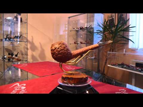 Brand new briar pipe PARONELLI canadian extra long stem handmade coral natural - 400943103325