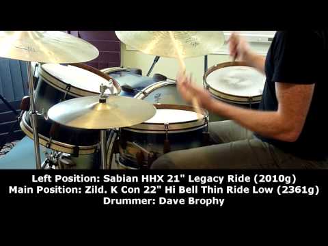 Sabian HHX 21" Legacy Ride (2010g) & Zildjian K Constantinople 22" Hi Bell Thin Ride Low (2361g)