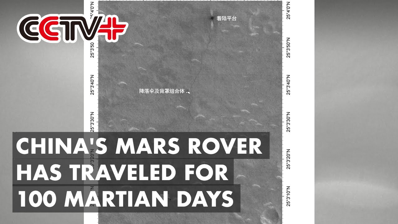 China's Mars Rover Continues Exploration Missions for 100 days Since Landing - YouTube