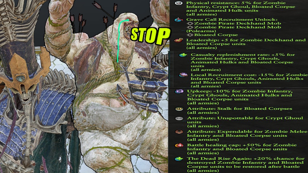 How Nagash uses his Revivable & Reusable Bloated Corpse unit with 1000 Upgrades in his Campaign