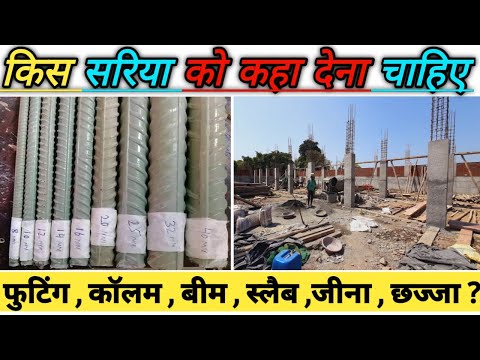 घर मे कौन-सी सरिया कहा देनी चाहिए ! Footing , Column , Beam , Slab , Stair , Chajja , Steel Details