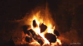 Entspannende Musik mit Ton knisternden Feuer auf Feuer Feuer brennender Kamin