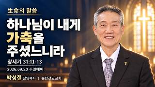 2026년9월20일,  창세기 31:11-13(하나님이 내게 가축을 주셨느니라)