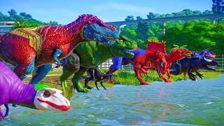Download lagu ALL SUPERHERO TEAM in Jurassic World  Dinosaur Pro 10 Dinosaurs! mp3