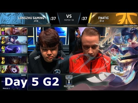 Longzhu Gaming vs Fnatic | Day 5 Main Group Stage S7 LoL Worlds 2017 | LZ vs FNC G2