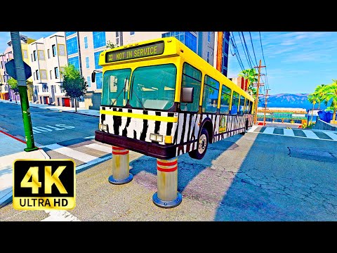 Cars vs Bollards – BeamNG.Drive [4K]