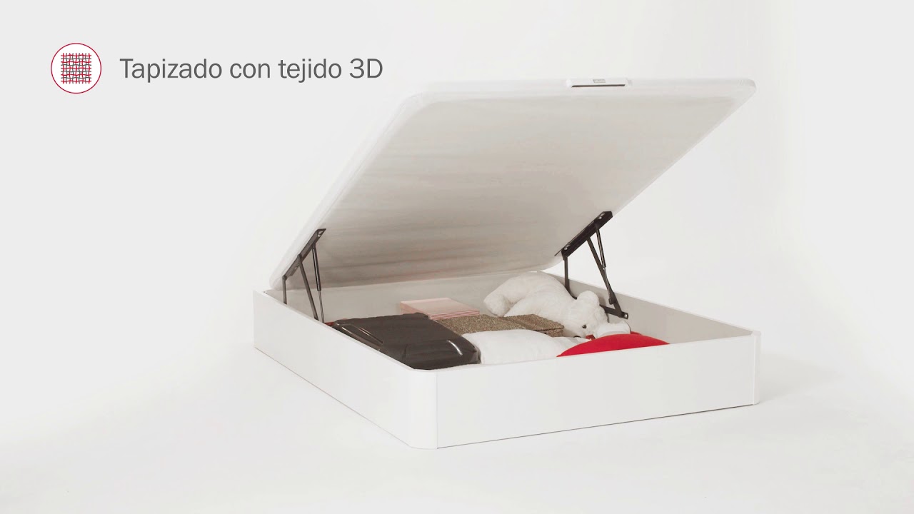 Canapé Abatible 150x190 Cm Gran Capacidad, Esquinas Redondeadas, Base  Tapizada 3d, Color Blanco con Ofertas en Carrefour