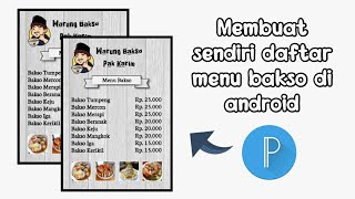 Download lagu CARA MEMBUAT DAFTAR MENU BAKSO DI ANDROID || PIXELLAB mp3 Download lagu CARA MEMBUAT DAFTAR MENU BAKSO DI ANDROID || PIXELLAB mp3
